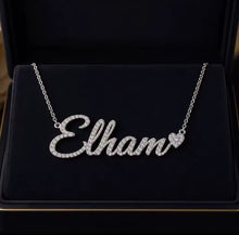 Cargar imagen en el visor de la galería, 18k Custom Name Necklace – Personalized Name Jewelry | Sterling Silver CZ Paved Stones
