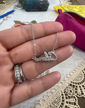 Cargar imagen en el visor de la galería, 18k Custom Name Necklace – Personalized Name Jewelry | Sterling Silver CZ Paved Stones
