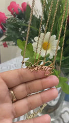 18K Script Style Necklace