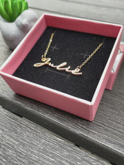 18K Signature Style Personalized Name Necklace