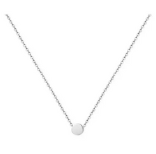 Load image into Gallery viewer, Solid 316l Stainless Steel Plated Round Solid Circle Star Heart CZ Minimalist Pendant 18K Gold Plated Rolo chain Choker Layer Necklace
