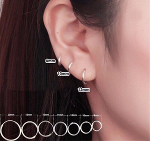 S925 Sterling Silver Nose Tragus Hoop Earrings