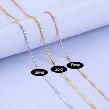 Load image into Gallery viewer, Solid S925 Sterling Silver Box Chain Minimalist 18K Gold Plated Adjustable Chain Length Necklace
