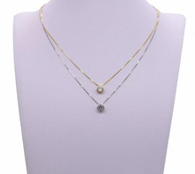 Load image into Gallery viewer, 18K Gold Vermeil Dainty Round Diamond Charm Necklace
