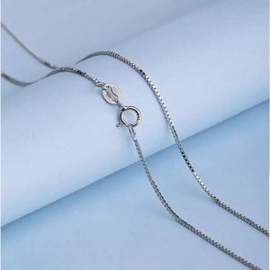 Solid S925 Sterling Silver Box Chain Minimalist 18K Gold Plated Adjustable Chain Length Necklace