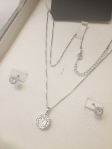 925 Sterling Silver Mini Stud Earrings Bridal Jewelry Set