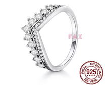 Load image into Gallery viewer, S925 Sterling Silver Princess Crown CZ Ring
