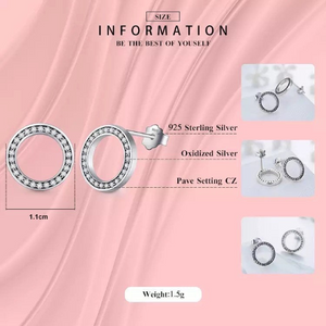 Solid S925 Sterling Silver 18K Rose Gold Plated Round Hollow Circle CZ Stud Earrings 11mm - Edit Listing - Etsy_filesSolid S925 Sterling Silver Hollow Circle CZ Stud Earrings