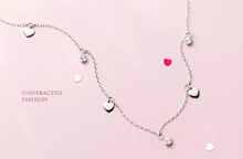 Load image into Gallery viewer, Heart Multi Charm CZ Diamond Choker Necklace
