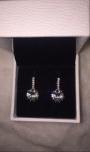 Cargar imagen en el visor de la galería, 925 Sterling Silver Plated Round CZ Diamond Hoop Earrings Bridal Collection
