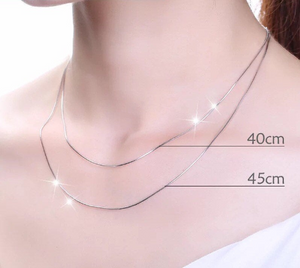 Solid S925 Sterling Silver Box Chain Minimalist 18K Gold Plated Adjustable Chain Length Necklace