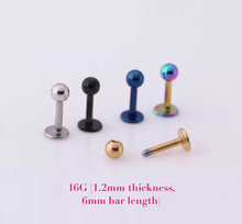 Charger l&#39;image dans la galerie, 316L Surgical Steel 3mm Ball Labret Stud Earrings
