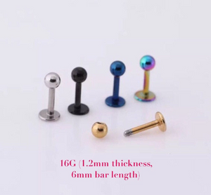 316L Surgical Steel 3mm Ball Labret Stud Earrings