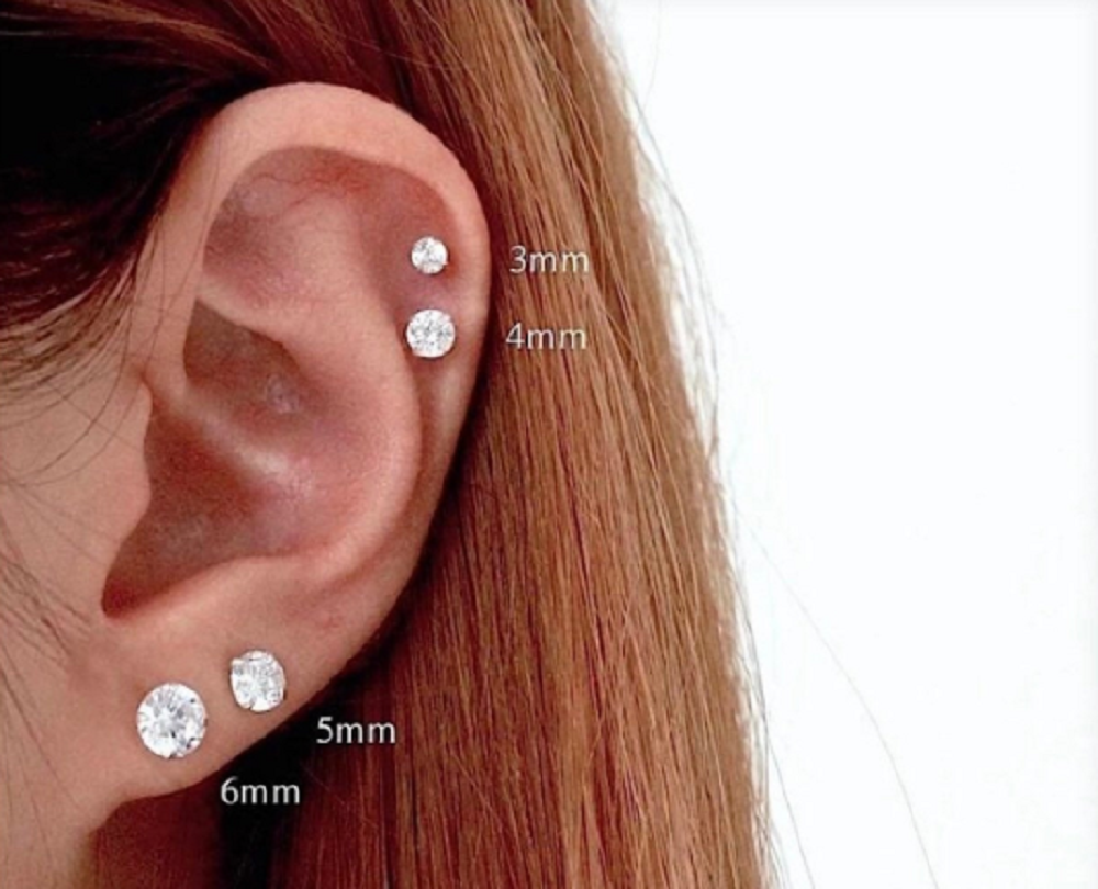 Surgical steel diamond stud earrings online