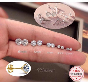 18K Gold Vermeil FAZ Diamond Bridal Stud Earrings