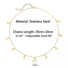 Cargar imagen en el visor de la galería, Solid 316L Stainless Steel Star Pendant Choker Necklace
