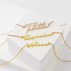18K Signature Style Personalized Name Necklace