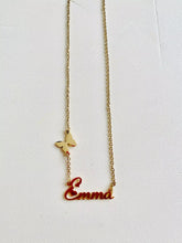Load image into Gallery viewer, 18K Custom Butterfly Charm Name Necklace

