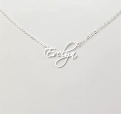 18K Script Style Necklace