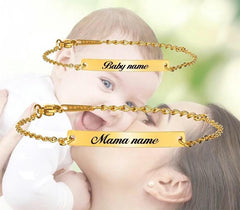 Custom Engraved Thin Bar Child Adult Bracelet