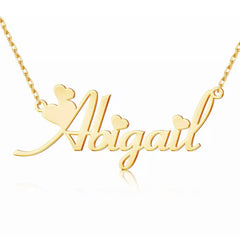 18K Gold Mini Hearts Name Necklace