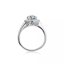 Load image into Gallery viewer, Solid S925 Sterling Silver Round Swarovski CZ promise engagement Wedding Ring Bridal Collection

