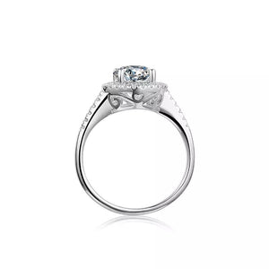 Solid S925 Sterling Silver Round Swarovski CZ promise engagement Wedding Ring Bridal Collection