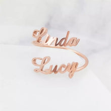 Charger l&#39;image dans la galerie, Personalized 2 Name Ring

