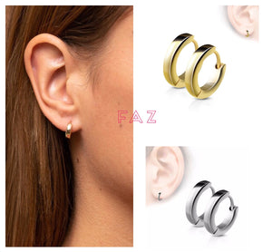 18K Gold Plated Stainless Steel Hoop Earrings 12mm