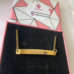 Custom Engraved Thin Bar Child Adult Bracelet