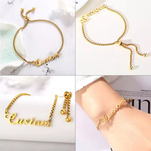 Load image into Gallery viewer, Personalized Name Bracelet- Adjustable Chain
