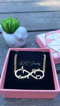 Cargar imagen en el visor de la galería, FAZ Custom Heartbeat Infinity Name Necklace Lifetime Warranty
