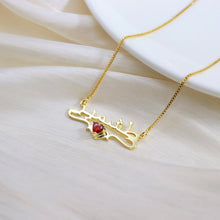 Load image into Gallery viewer, 18K Heart Stone Wave Name Necklace in any Language
