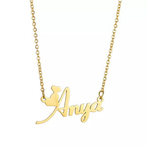 18K Gold Mini Hearts Name Necklace