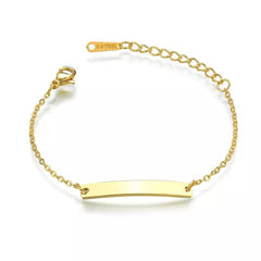 Custom Engraved Thin Bar Child Adult Bracelet