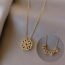 Load image into Gallery viewer, Clover 4 Heart Magnet Charm Necklace
