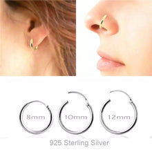 Cargar imagen en el visor de la galería, S925 Sterling Silver Nose Tragus Hoop Earrings
