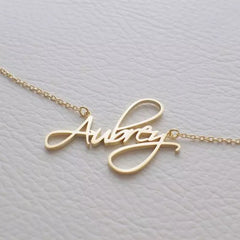 18K Script Style Necklace
