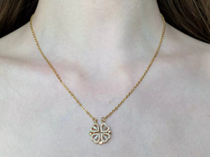 Clover 4 Heart Magnet Charm Necklace