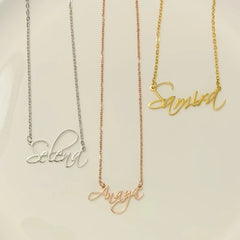 18K Custom Name Necklace Scriptina Font