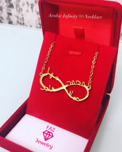 Cargar imagen en el visor de la galería, Personalized Arabic Infinity Name Necklace
