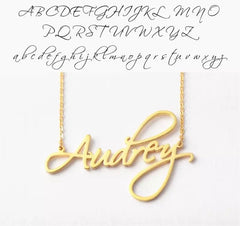 18K Script Style Necklace