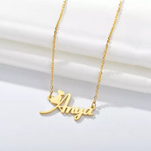 Load image into Gallery viewer, 18K Gold Mini Hearts Name Necklace
