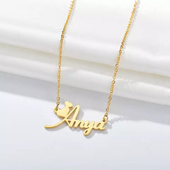 18K Gold Mini Hearts Name Necklace