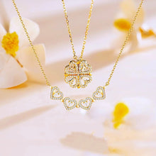 Load image into Gallery viewer, Clover 4 Heart Magnet Charm Necklace
