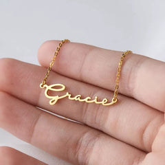 18K Signature Style Personalized Name Necklace