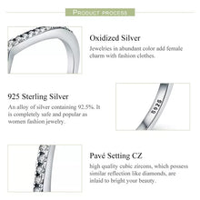 Load image into Gallery viewer, 925 Sterling Silver CZ Thin V-Band Layer Ring
