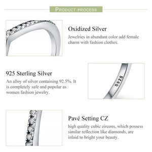925 Sterling Silver CZ Thin V-Band Layer Ring