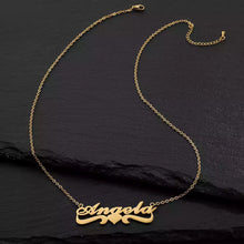 Load image into Gallery viewer, 18K FAZ Bold Heart wave Name necklace
