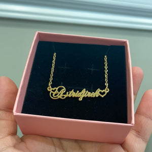 Custom Double Heart Name Necklace